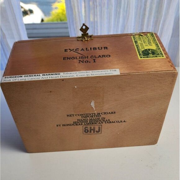 Excalibur English Claro No. 1 Empty Cigar Box - Picture 6 of 10